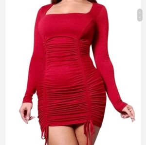 NWT Red Long Sleeved Dress